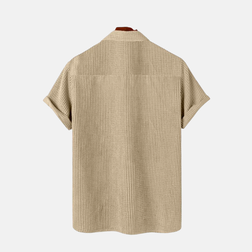 Camisa Manga Curta em Veludo Cotelê