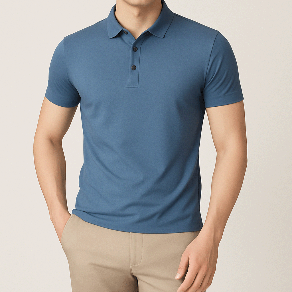 Camisa Polo Masculina em Seda Gelo