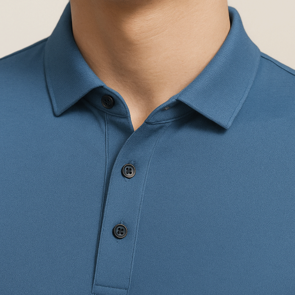 Camisa Polo Masculina em Seda Gelo