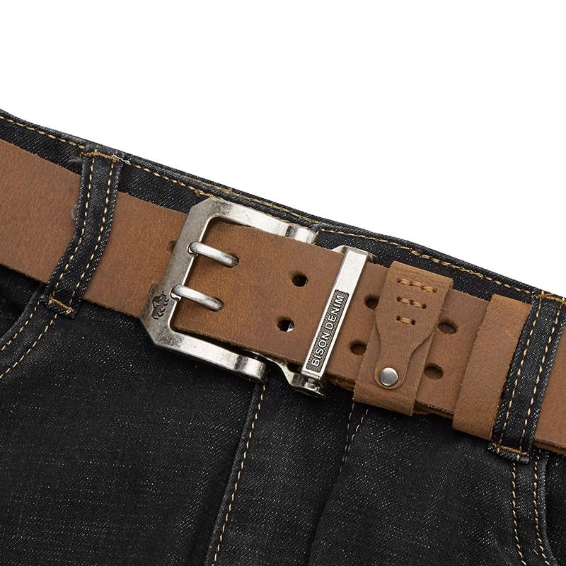 Cinto Masculino de Couro Denim