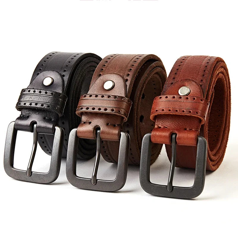 Cinto Masculino de Couro Vintage Royal