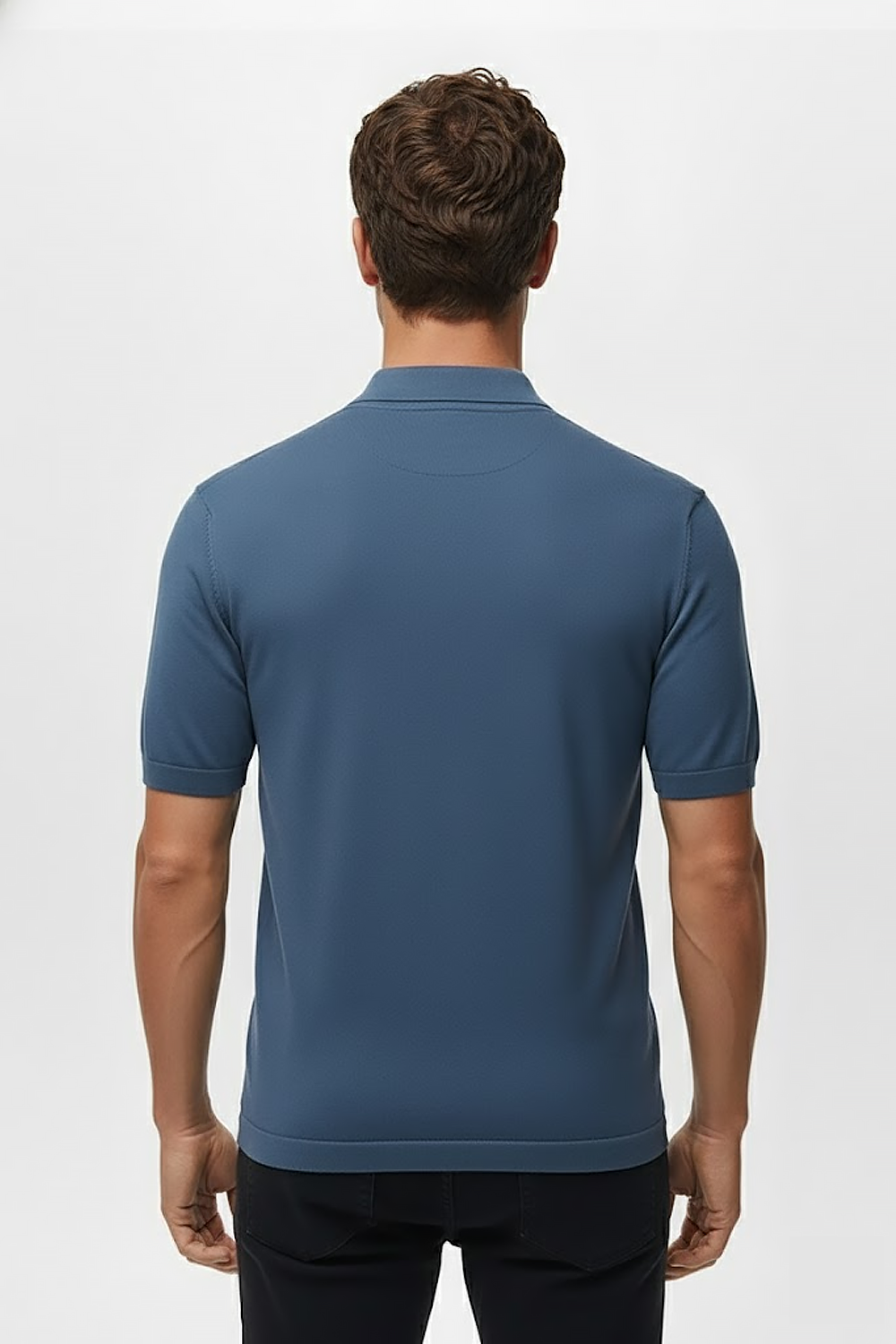 Camisa Polo Masculina em Seda Gelo