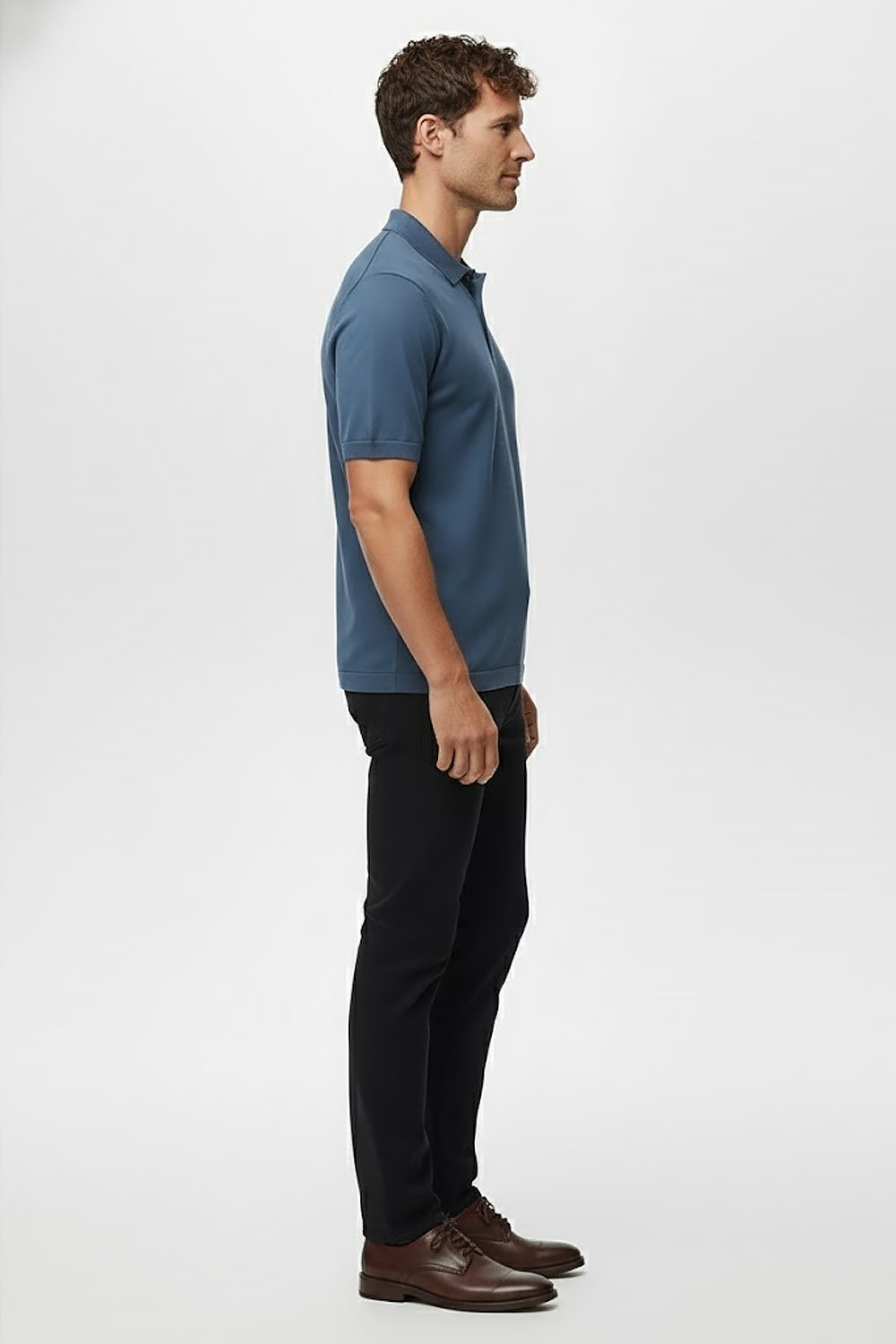 Camisa Polo Masculina em Seda Gelo