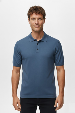 Camisa Polo Masculina em Seda Gelo