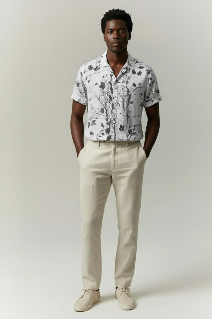 Camisa Manga Curta Estampada Floral