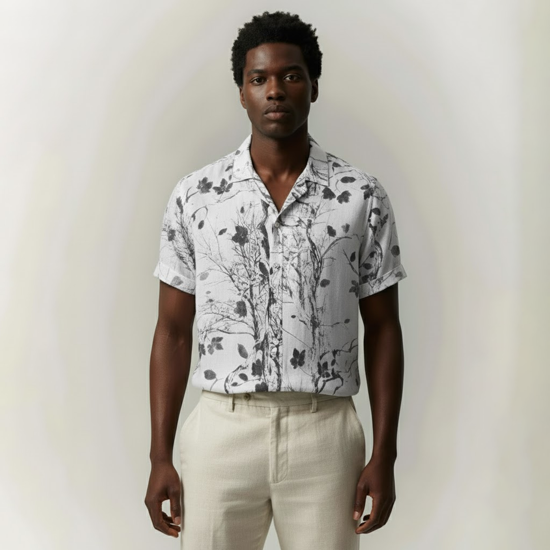 Camisa Manga Curta Estampada Floral