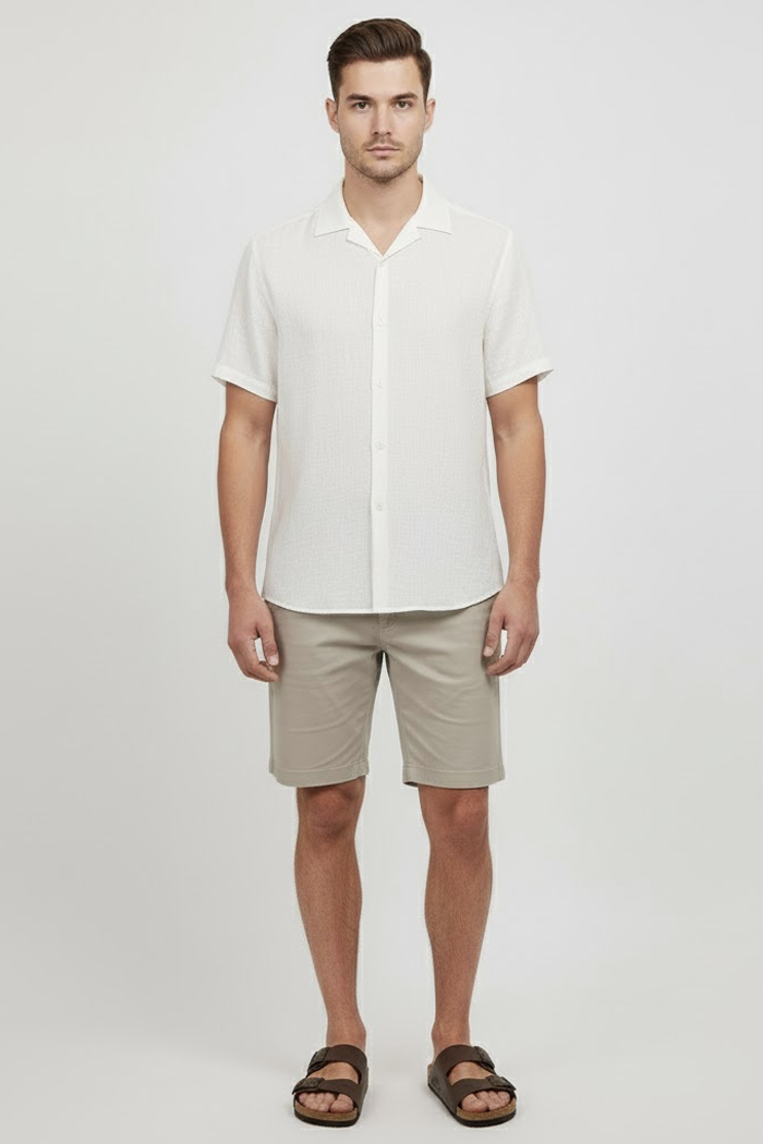 Camisa Manga Curta Playa Off White