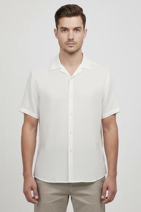 Camisa Manga Curta Playa Off White