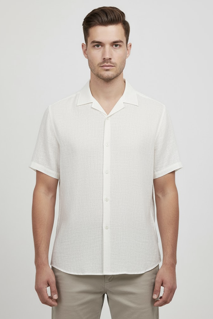 Camisa Manga Curta Playa Off White