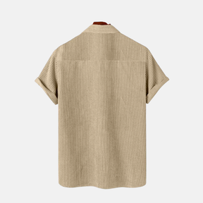 Camisa Manga Curta em Veludo Cotelê